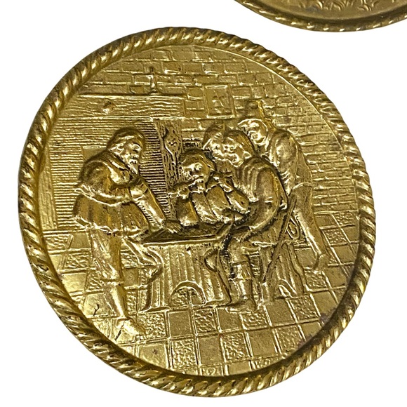 Lot of 7 Vintage Peerage England / Made in England Hammered Brass Wall Plates - Picture 5 of 16